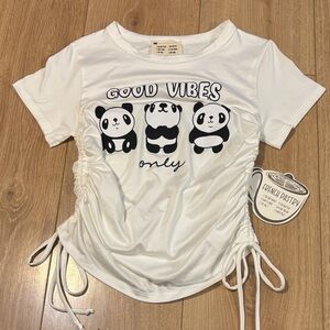 💙 French Pastry White Good Vibes Panda Tee 💙